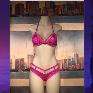 Metallic HOT PINK Two Piece Set